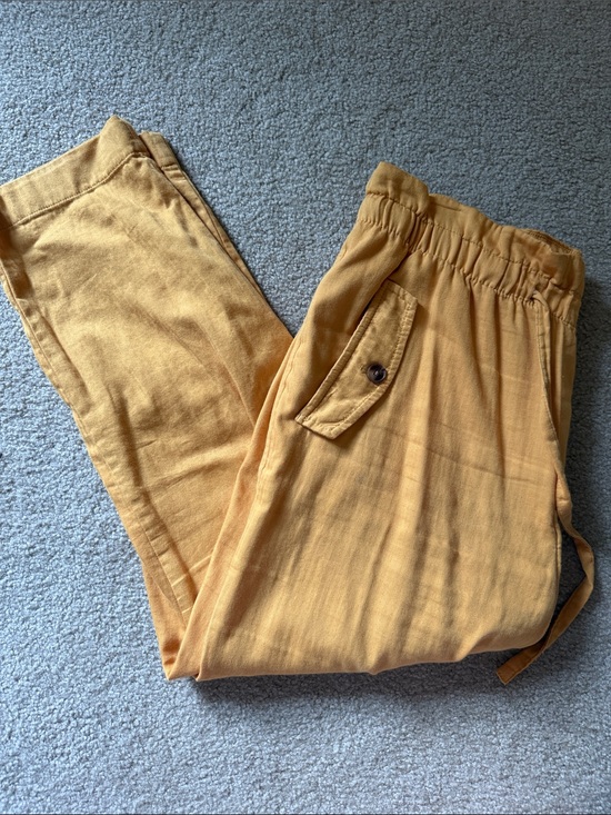 LOFT Pants - Women’s Lightweight Mustard Drawstring Pants